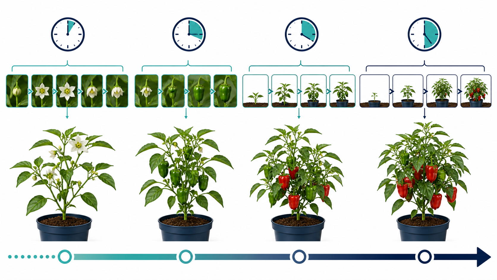 植物の成長記録におけるインターバル設定の目安を示す図解